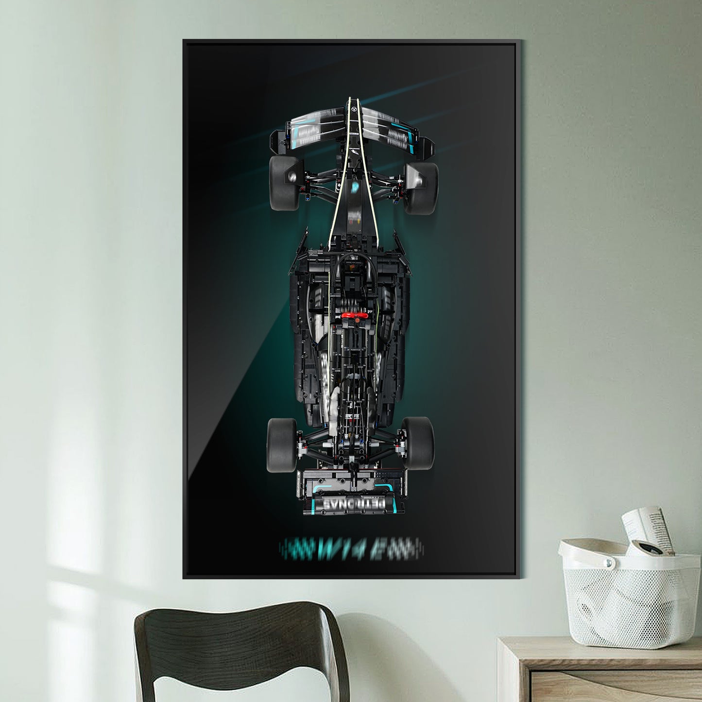 Acrylic Display Wall Mount for Lego 42171 Technic Mercedes-AMG W14 E Performance F1 Car(Lego Set Not Included)