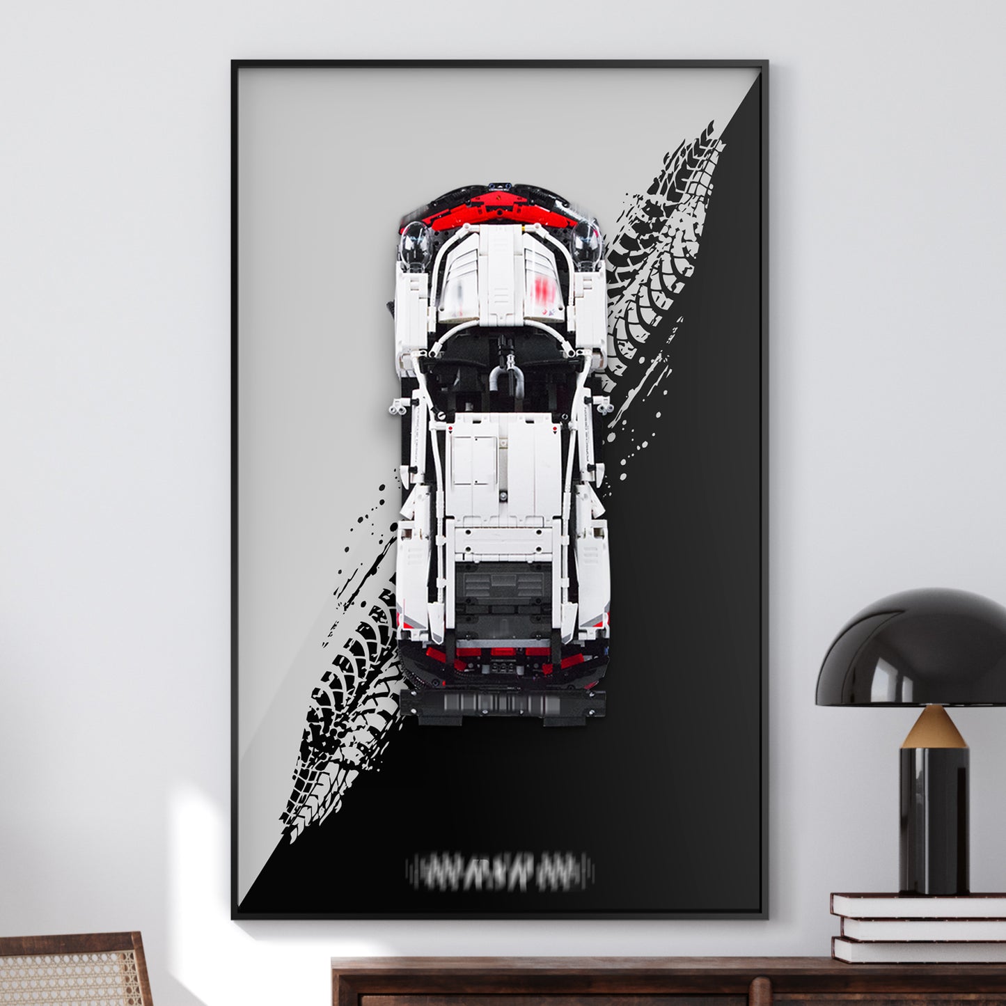 Display Wall Mount for Lego 42096 Technic Porsche 911 RSR Race Car (Lego set Not Included)