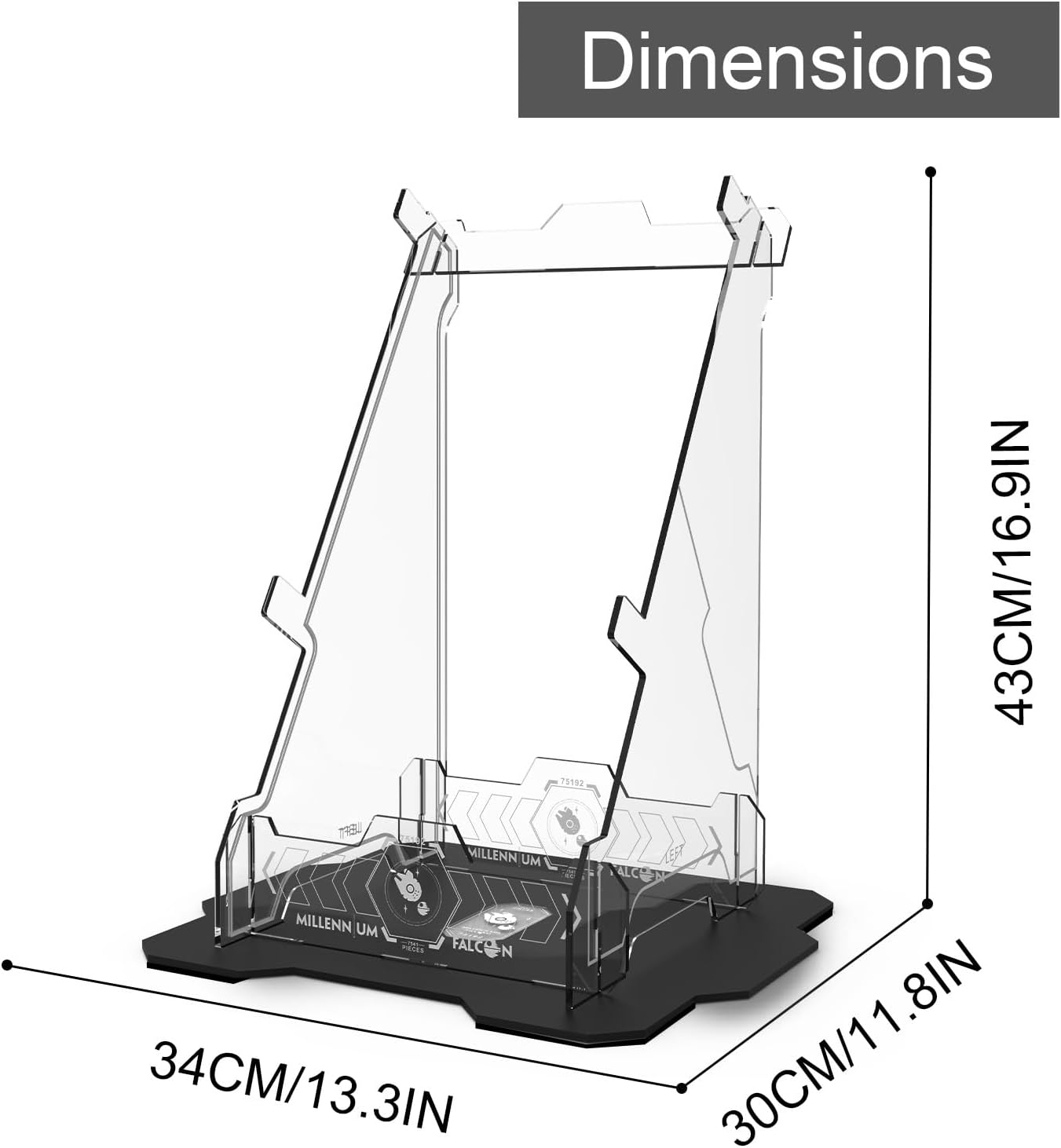 Acrylic Display Stand for Lego 75192 Star Wars Ultimate Millennium Falcon (Lego set not included).