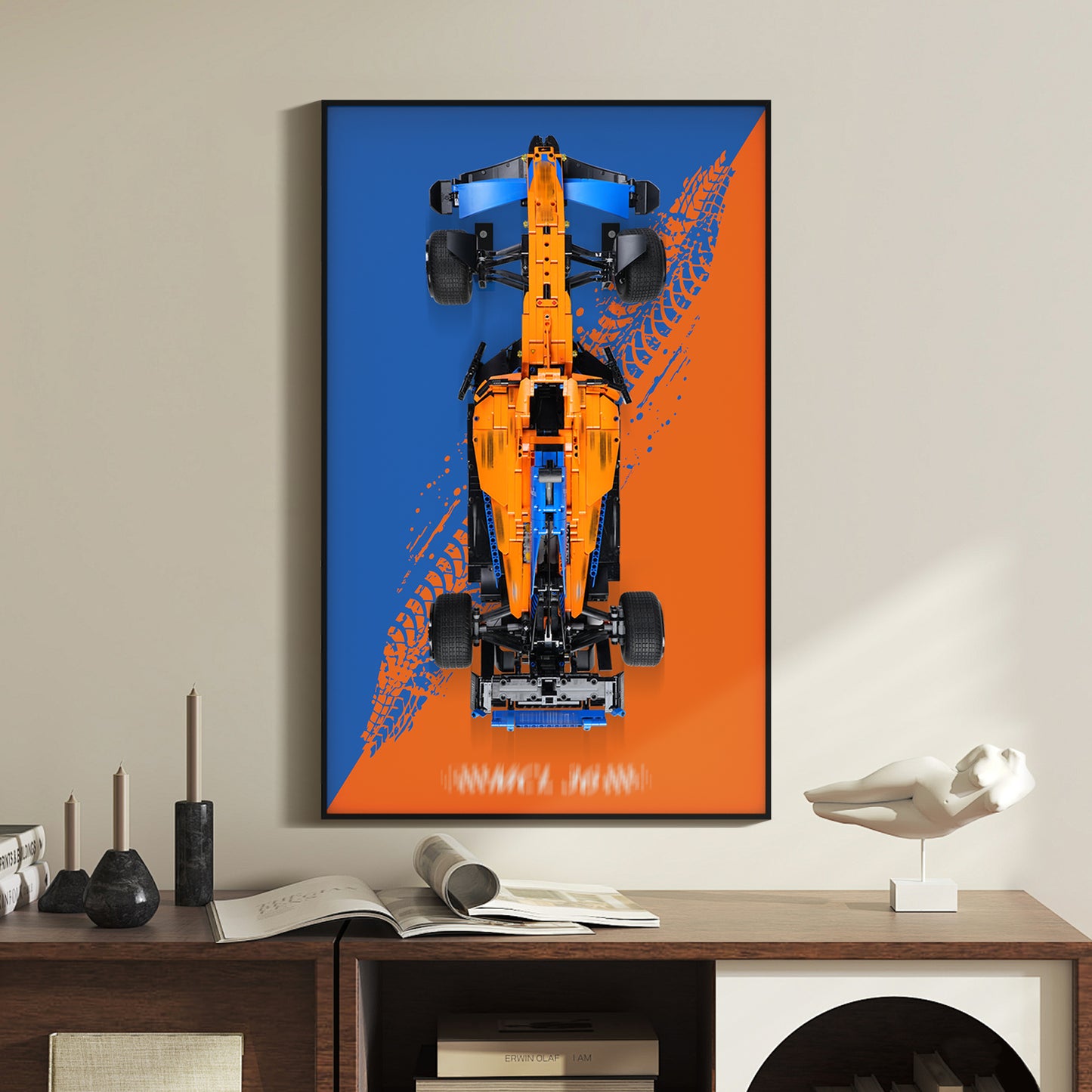 Display Wall Mount for Lego 42141 Technic McLaren F1 Car (Lego Set Not Included)