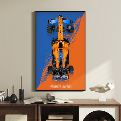 Display Wall Mount for Lego 42141 Technic McLaren F1 Car (Lego Set Not Included)
