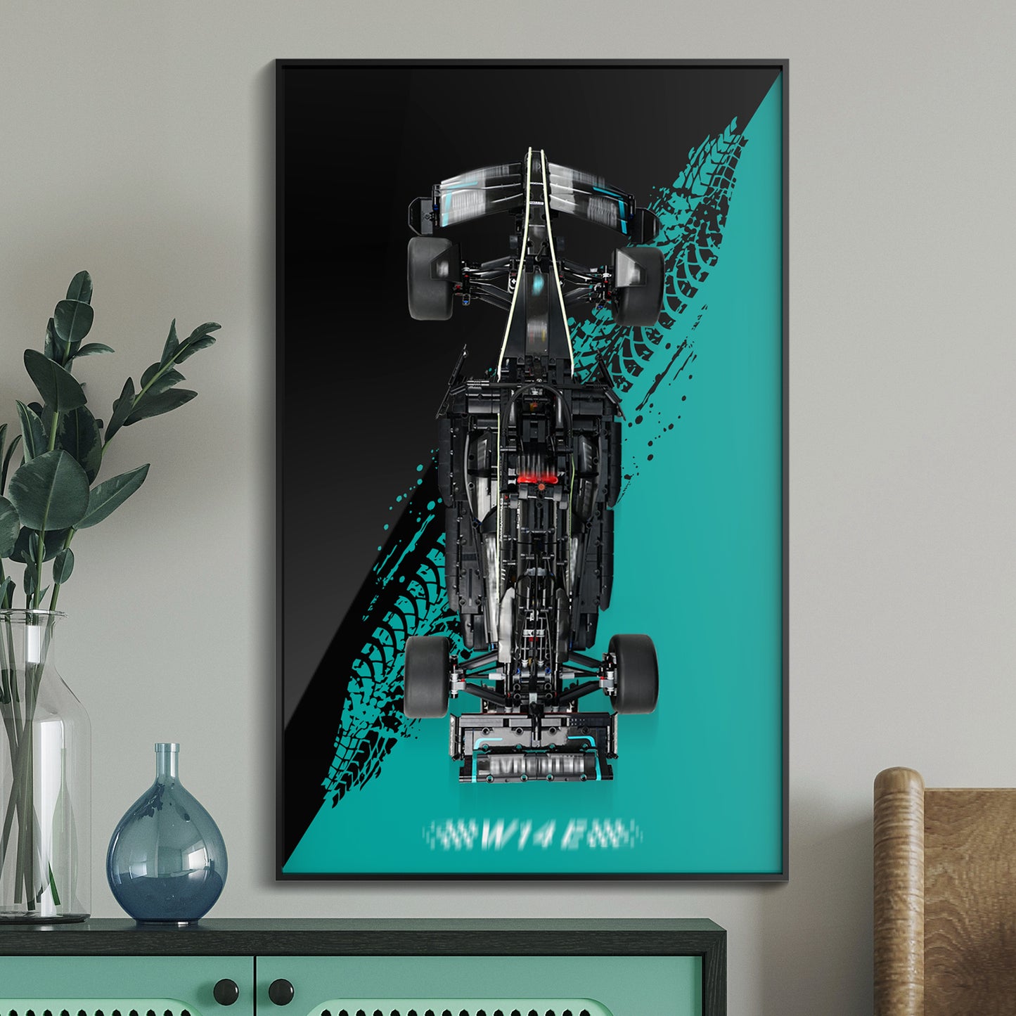 Display Wall Mount for Lego 42171 Technic Mercedes-AMG W14 E Performance F1 Car (Lego set Not Included)