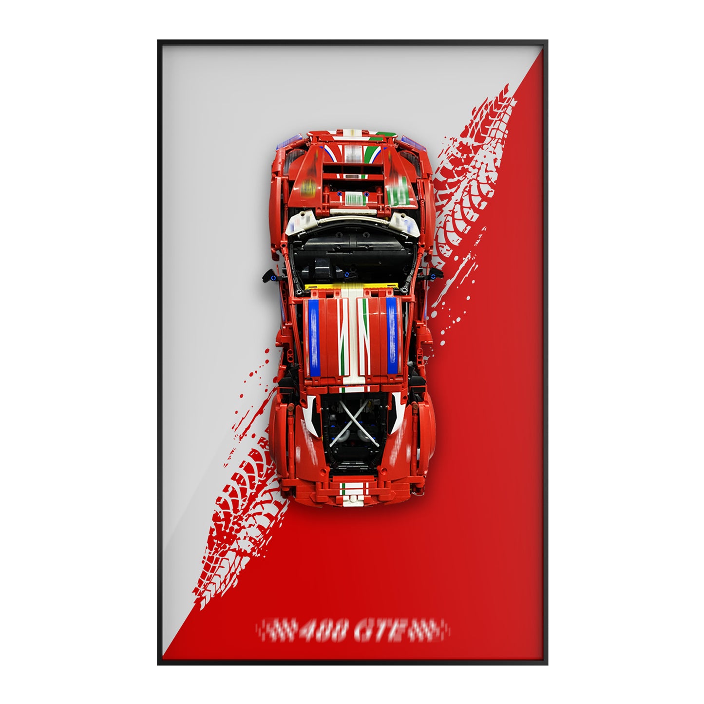 Display Wall Mount for  Lego 42125 Technic Ferrari 488 GTE “AF Corse #51” Race Car (Lego Set Not Included)