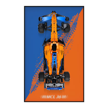 Display Wall Mount for Lego 42141 Technic McLaren F1 Car (Lego Set Not Included)