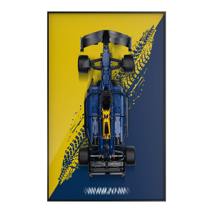 Display Wall Mount for Lego 42206 Technic Oracle Red Bull Racing RB20 F1 Car (Lego set Not Included)