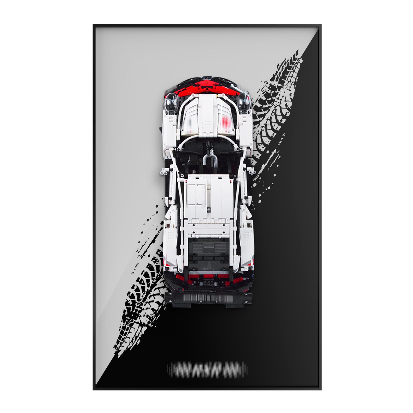 Display Wall Mount for Lego 42096 Technic Porsche 911 RSR Race Car (Lego set Not Included)