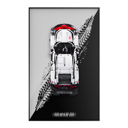 Display Wall Mount for Lego 42096 Technic Porsche 911 RSR Race Car (Lego set Not Included)