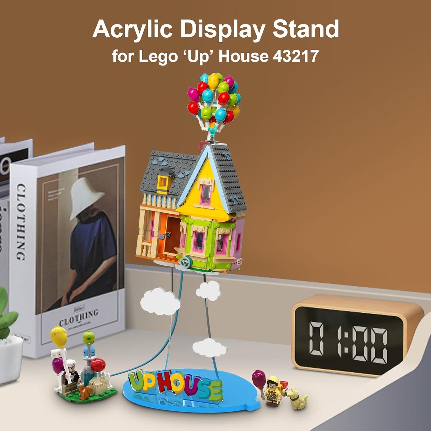 Nookbricks Acrylic Display Stand for Lego Up House Building Toy Set, Display Bracket Compatible with Lego 43217